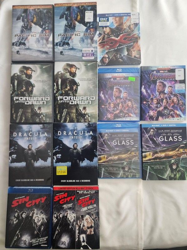 New-Sealed DVD And Blue Rays