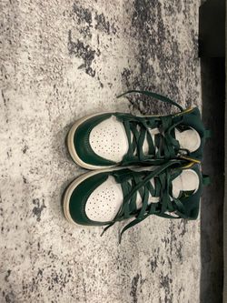 Jordan Mid/High-Top Sneakers in Green, White & Yellow