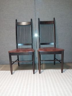 2 Solid Wood Chairs  – Classic Sturdy Design