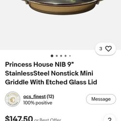 New Princess House Mini Griddle 100$