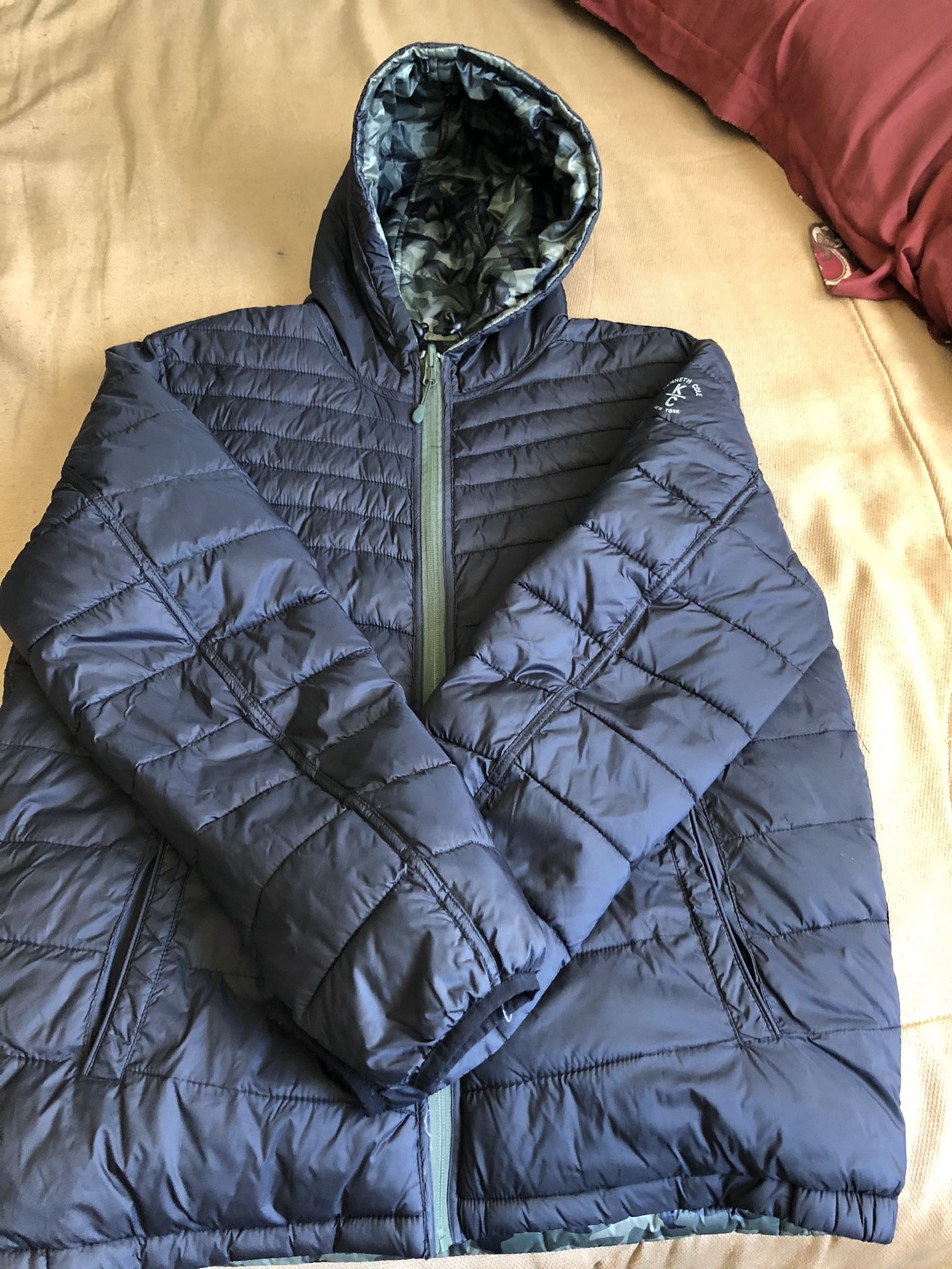 Mens Black Reversible Kenneth Cole Jacket