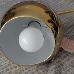 Modern Gold Clip-On Lamp with Gooseneck | Desk, Shelf, or Headboard Light