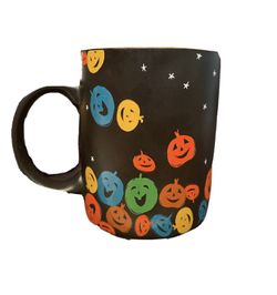 2007 Starbucks Halloween Jack O' Lantern Pumpkin Black Orange Coffee Mug - 12 oz.