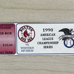 1990 ALCS Game 1 Ticket Stub Fenway Park Red Sox vs A’s MLB Vintage