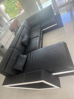 Black Premium Leather Couch