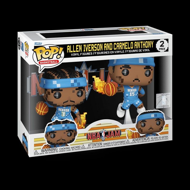 Pop! NBA Jam Nuggets Allen Iverson & Carmelo Anthony 2PK Vinyl Figure Funko PoP