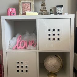 4 Cube storage Organizer With 2 Cubes Included WHITE 