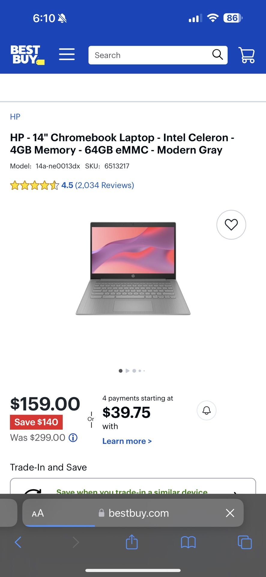 HP - 14" Chromebook Laptop - Intel Celeron - 4GB Memory - 64GB eMMC - Modern Gray