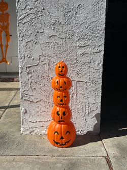 Vintage 1994 Don Featherstone stacked pumpkin jack-o’-lantern vintage Halloween blow mold