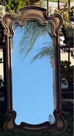 Ornate Rococo Bronze-Tone Wall Mirror