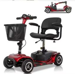 Wheel Mobility Scooter - Electric Powered Wheelchair Device - Compact Heavy Duty Mobile for Travel, Adults, Elderly - Long Range Power Extended Batter