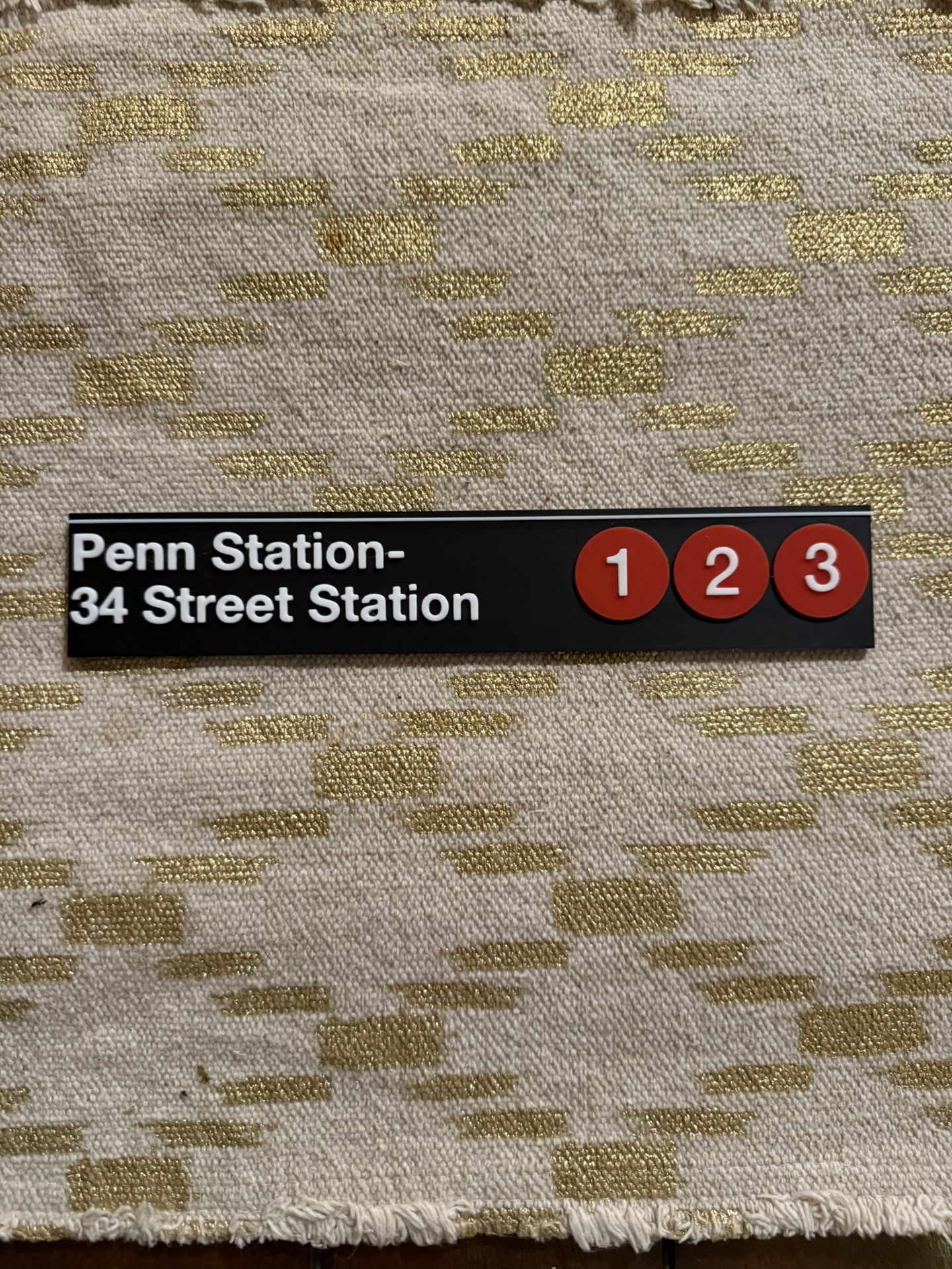Penn Station 34th Street NYC Subway Train Station Sign Plaque mta Metro Wall Desk NYC