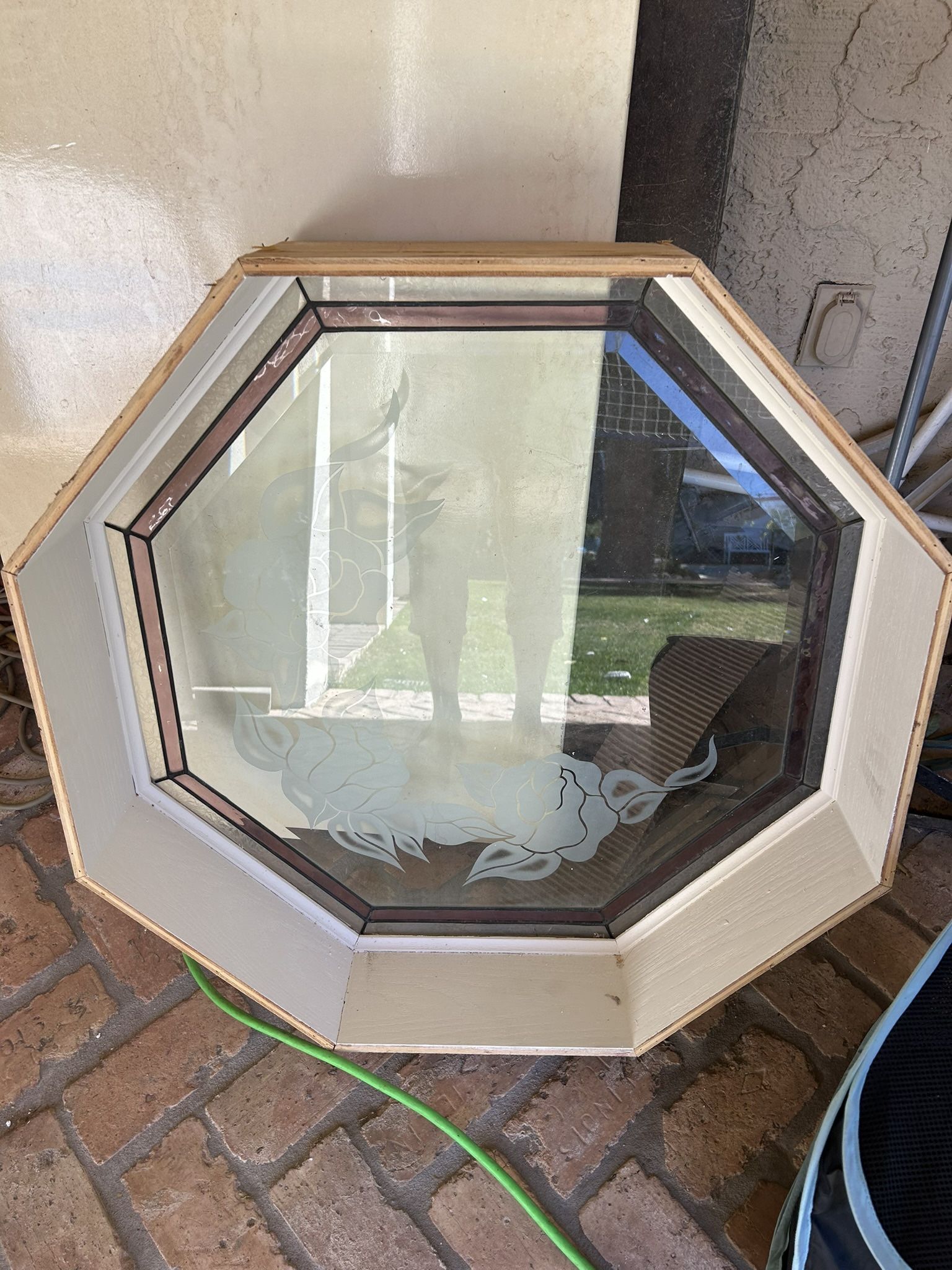 Beautiful Clear Stained Glass On An Octagonal Window