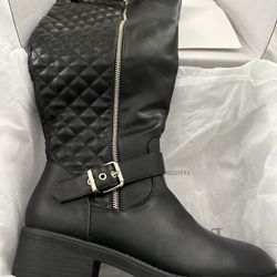 Dream Pairs Black Leather Boots sz 10 Brand New