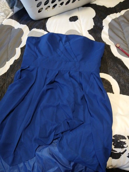 Sleeve Less Blue Dress