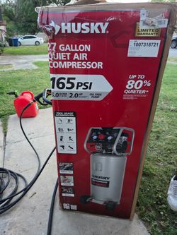 NewHusky
27 Gal.165 PSI Vertical Electric Oil-Free Quiet Auto/Workshop Air Compressor with Dual Gauges and 2-Quick Couplers