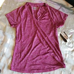 RBX PERFORMANCE MULTI STRIPE V-NECK TEE SHORT SLEEVE SMALL PURPLE