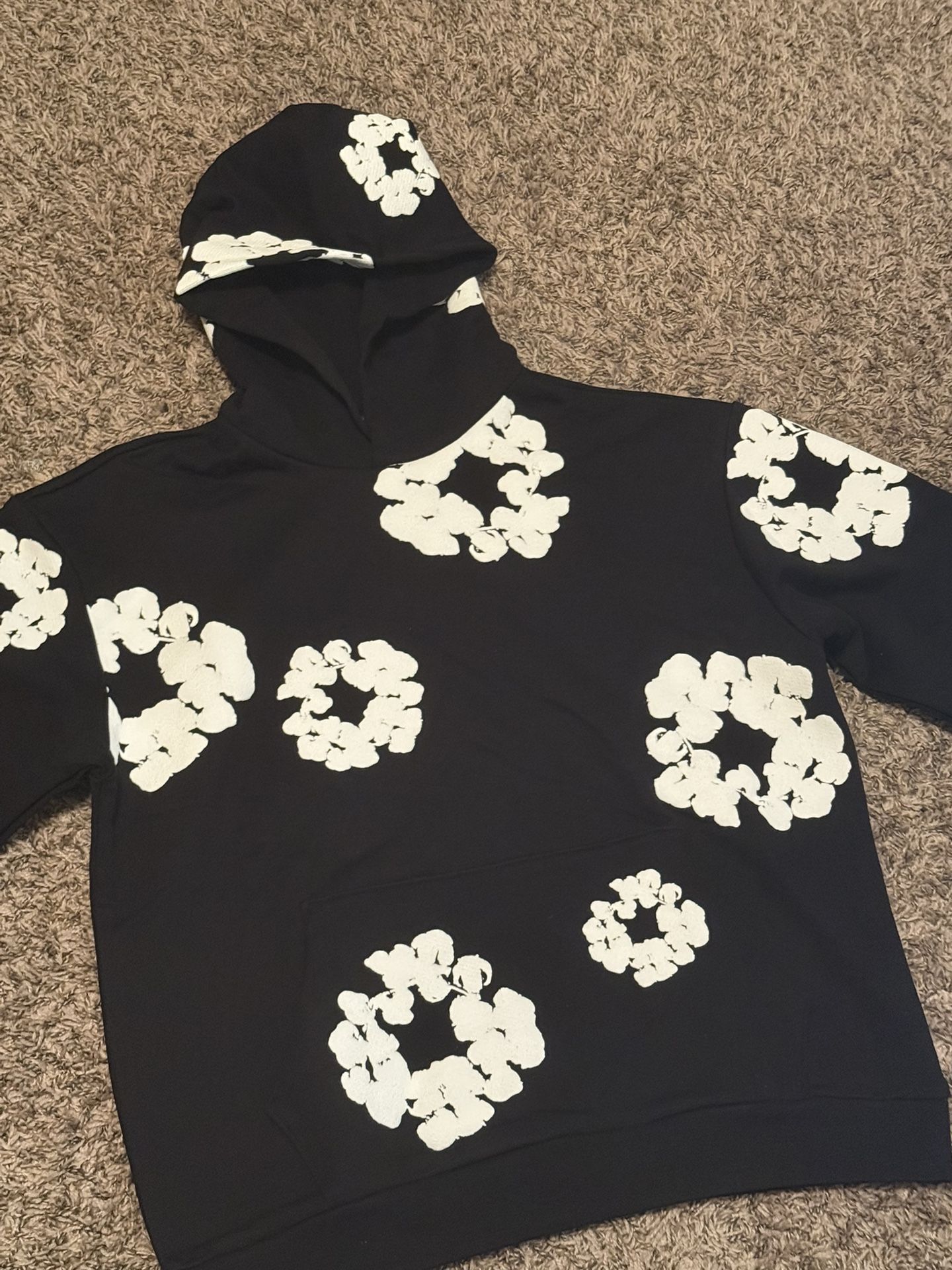Denim teats hoodie black and white