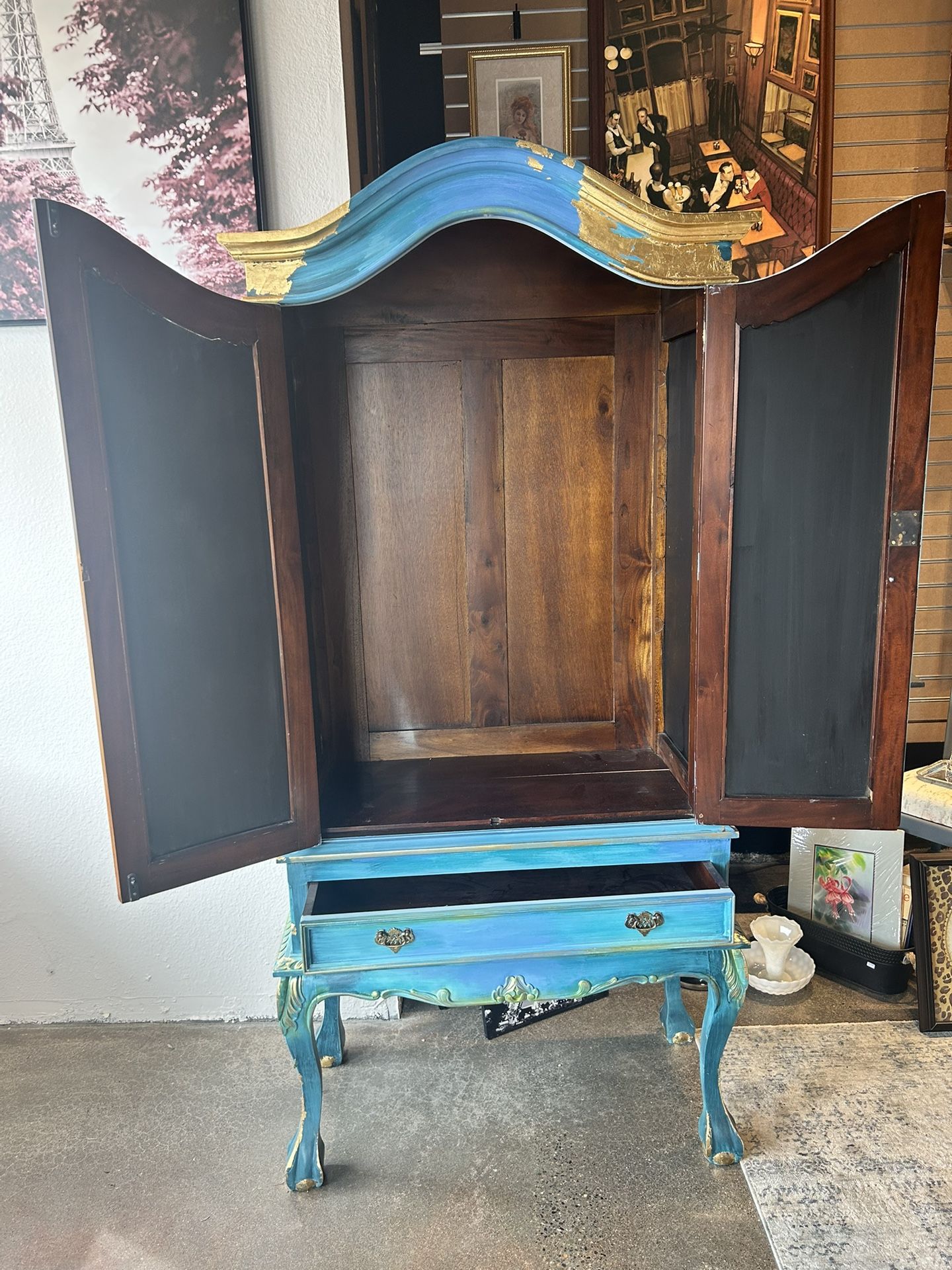 French Rococo Exquisite Refinished Armoire