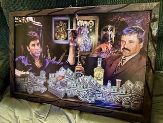 Tony Montana and El Chapo Wooden Picture Frame Wall Art