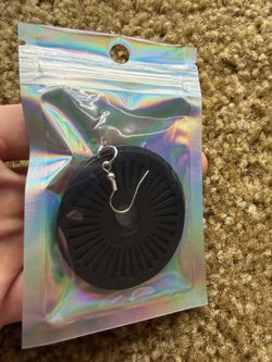 Wooden black cutout earrings
