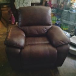 Brown Leather Sofa And Recliner 
