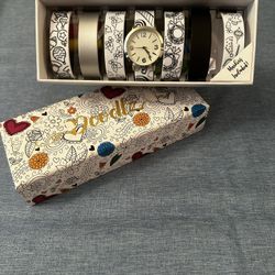 Girl’s Doodle Teenager 36mm PVC Bracelet Watch Set