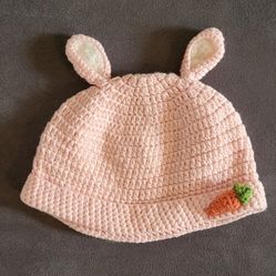 Baby Girls Light Pink 0-3 Month Crocheted Knit Hat NWOT