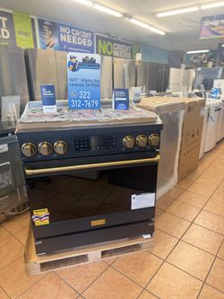 THOR 36 Inch Professional Gas Stove with Tilt Panel Touch Control in Black/Bronze
