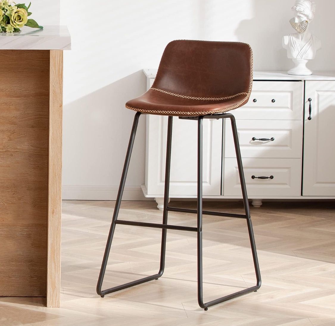 Bar Height Bar Stools Set of 1, Counter Stools with Backs, Modern Bar Stools for Kitchen Island, Bar Stools 30 Inch Seat Height