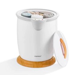 Bathroom Towel Warmer Bucket with Fragrance Holder & Auto Shut Off White