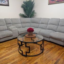 7-Piece Sectional Couch w/ 3 Recliners + FREE Coffee Table