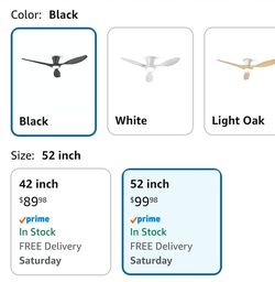 TALOYA Ceiling Fans with Lights,52 inch