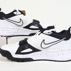 Brand New Nike Air Zoom Diamond Elite Baseball Turf Shoes Platinum White Black Men Size 13