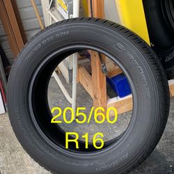 1 Used Tire SureDrive A/S 205/60R16 90% Tread. 