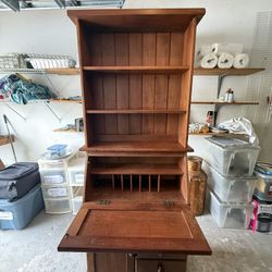 Rustic Wood Desk with Shelf