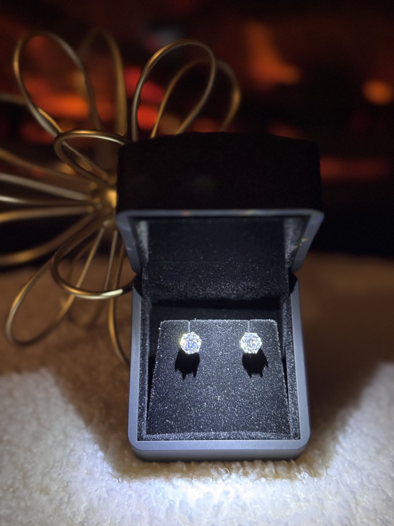 Moissanite Stud Earrings 925 Sterling Silver VVS1 1.0 Carat GRA Certified