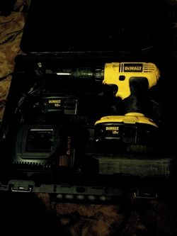Dewalt drill with charger and two batteries