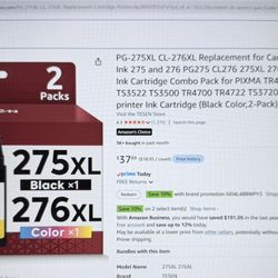 Canon Printer Ink- 275XL Black AND 276XL Color- NEW In box