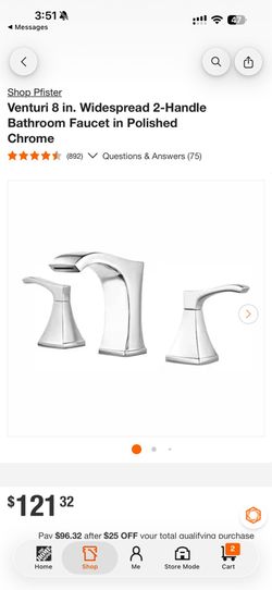 Pfister Venturi 8 in. Widespread 2-Handle Bathroom Faucet in Polished Chrome
