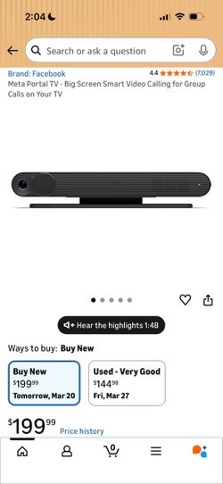 Meta Portal TV - Big Screen Smart Video Calling for Group Calls on Your TV