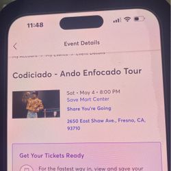 Tickets-Codiciado-Savemart Center