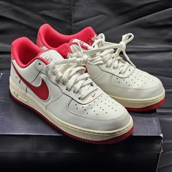 Nike Air Force 1 '07 Low Sail Gym Red Coconut Milk  M 10.5/ W 12
