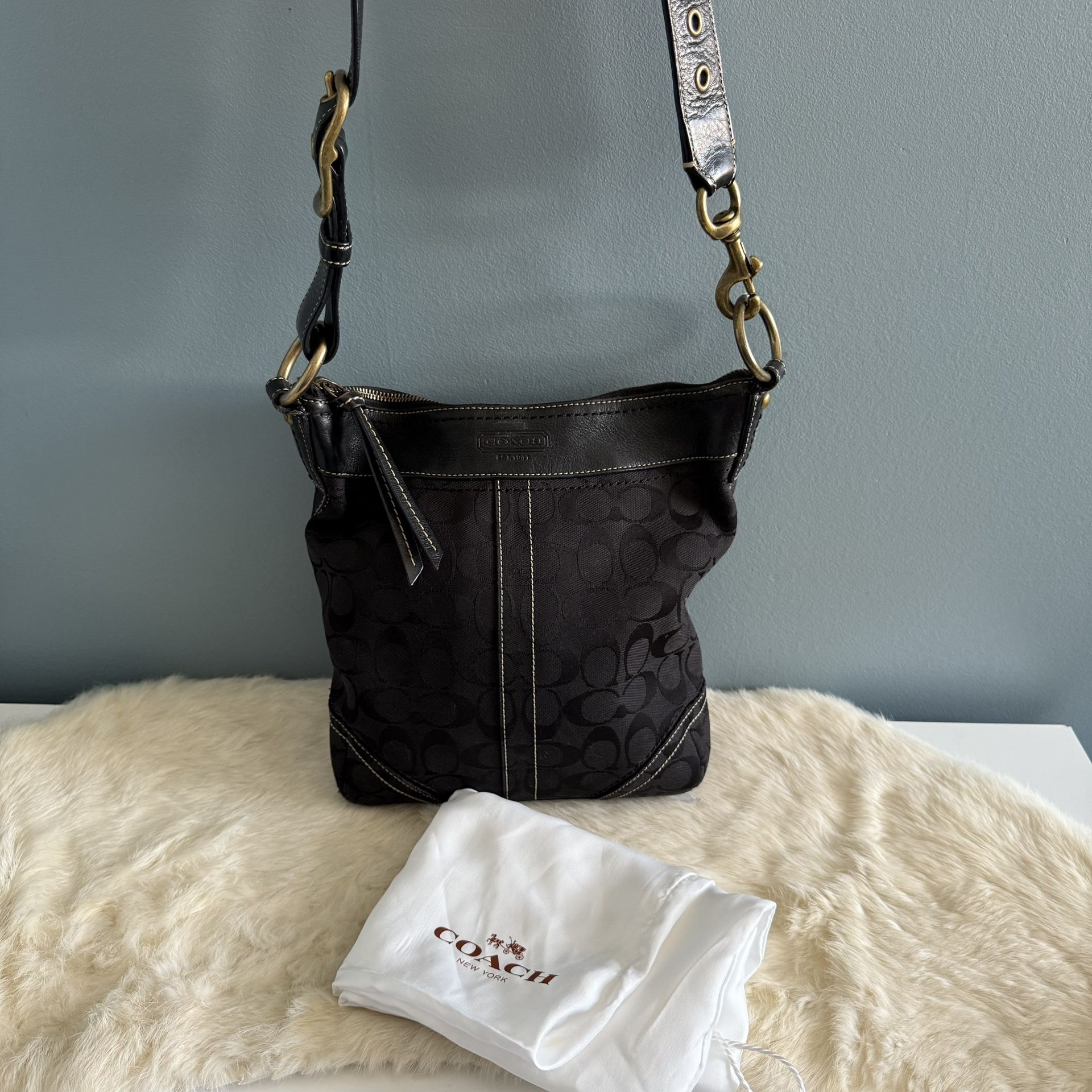 Coach Vintage Soho Slim Signature Logo Shoulder Bag with Dust Bag