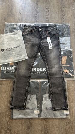 Brand new purple jeans dark grey
