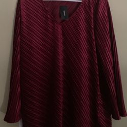 ALFANI Women’s Velvet Long Sleeve Tunic Top Size L