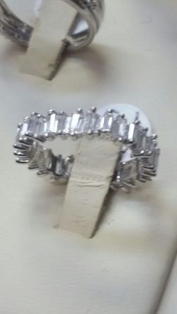 Brand new high-quality sterling silver baguette .925 Mark brand new with tags size 8.5 CZ diamond ring