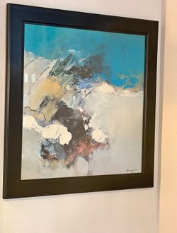Framed Abstract Wall Art – Black Frame (Under Glass)