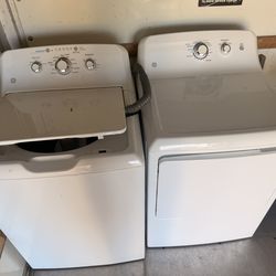 Washer & dryer GE white