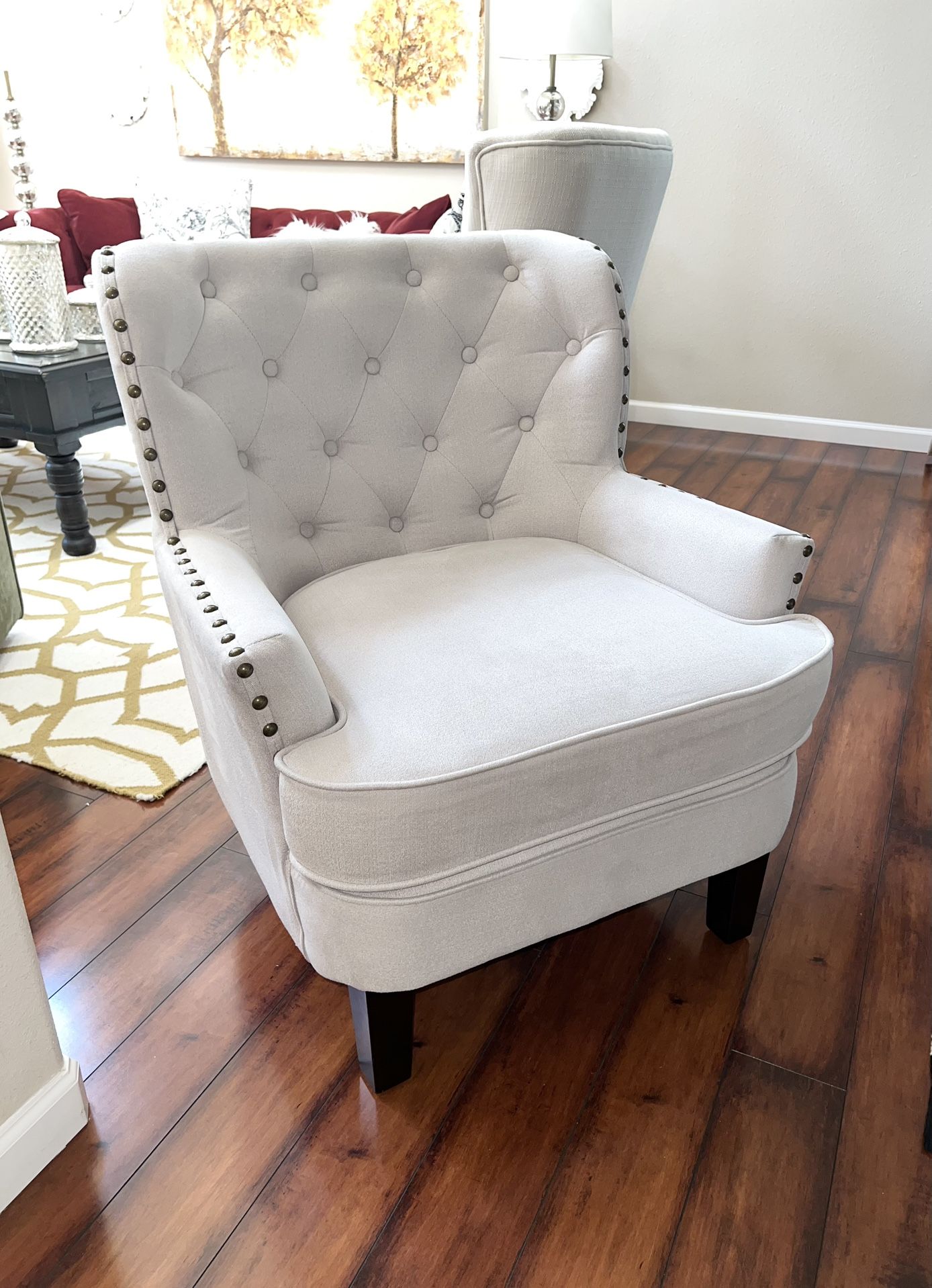 Beige Tufted Armchair